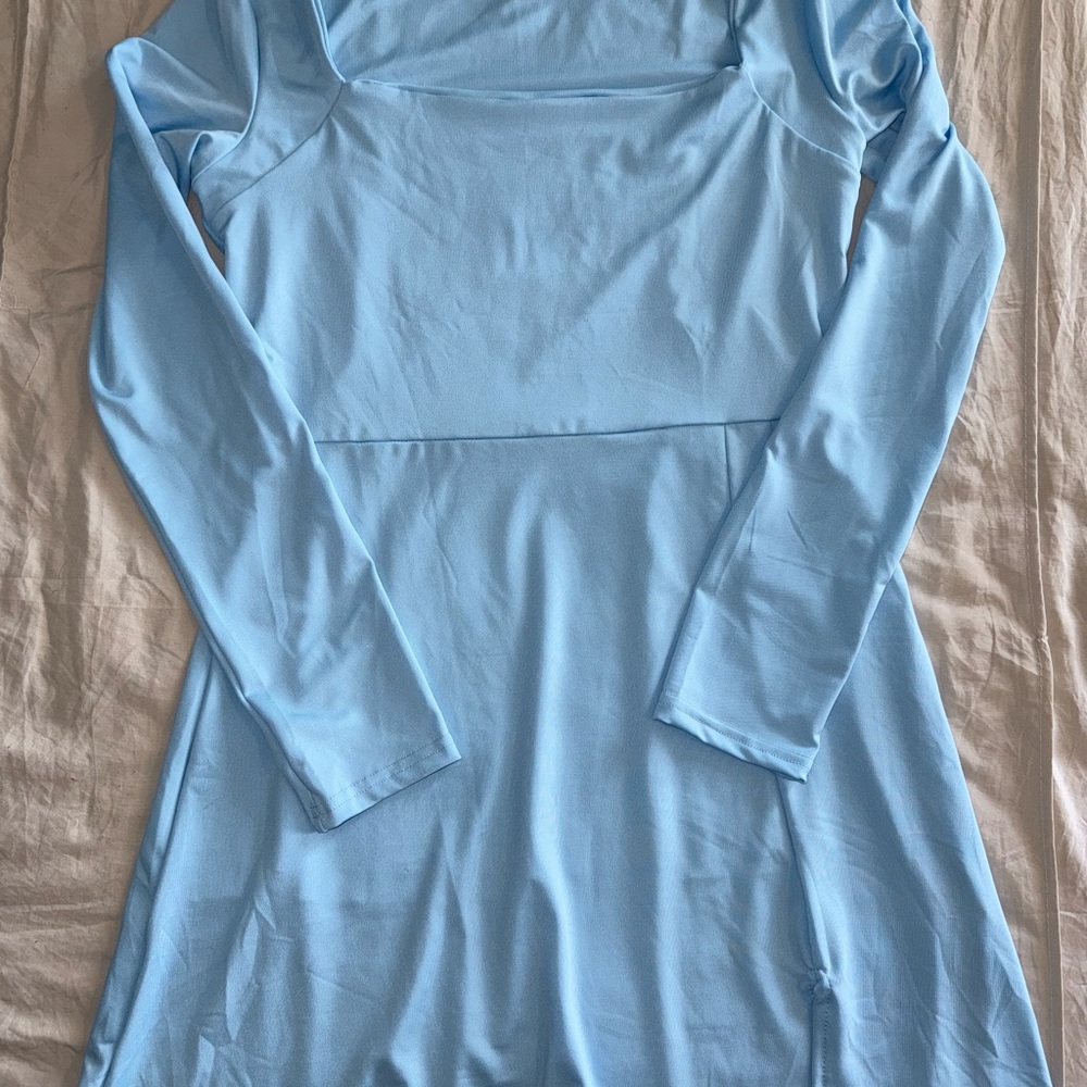 Amazon Women's Long Sleeve Dress - Light Blue